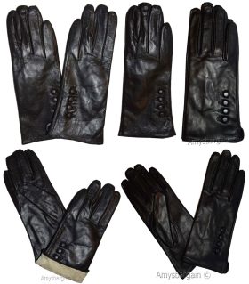 Woman's Gloves (M) Leather Gloves Hand Warmer, Winter Ladies' Dress Gloves #18N