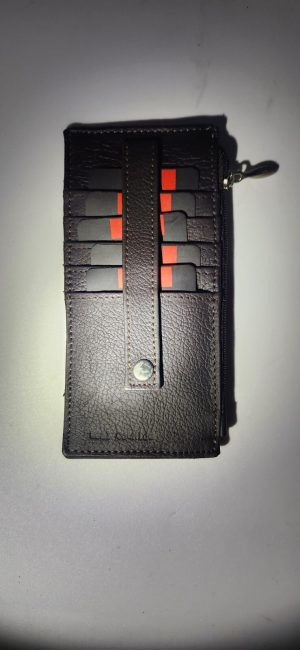 Women's Genuine Leather ID Credit Card Holder Wallet Slim Purse Colors Zip case - Image 16