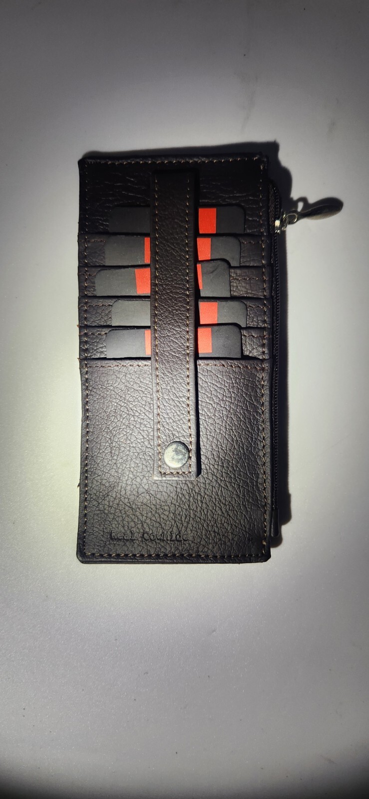 Women's Genuine Leather ID Credit Card Holder Wallet Slim Purse Colors Zip case - Image 17
