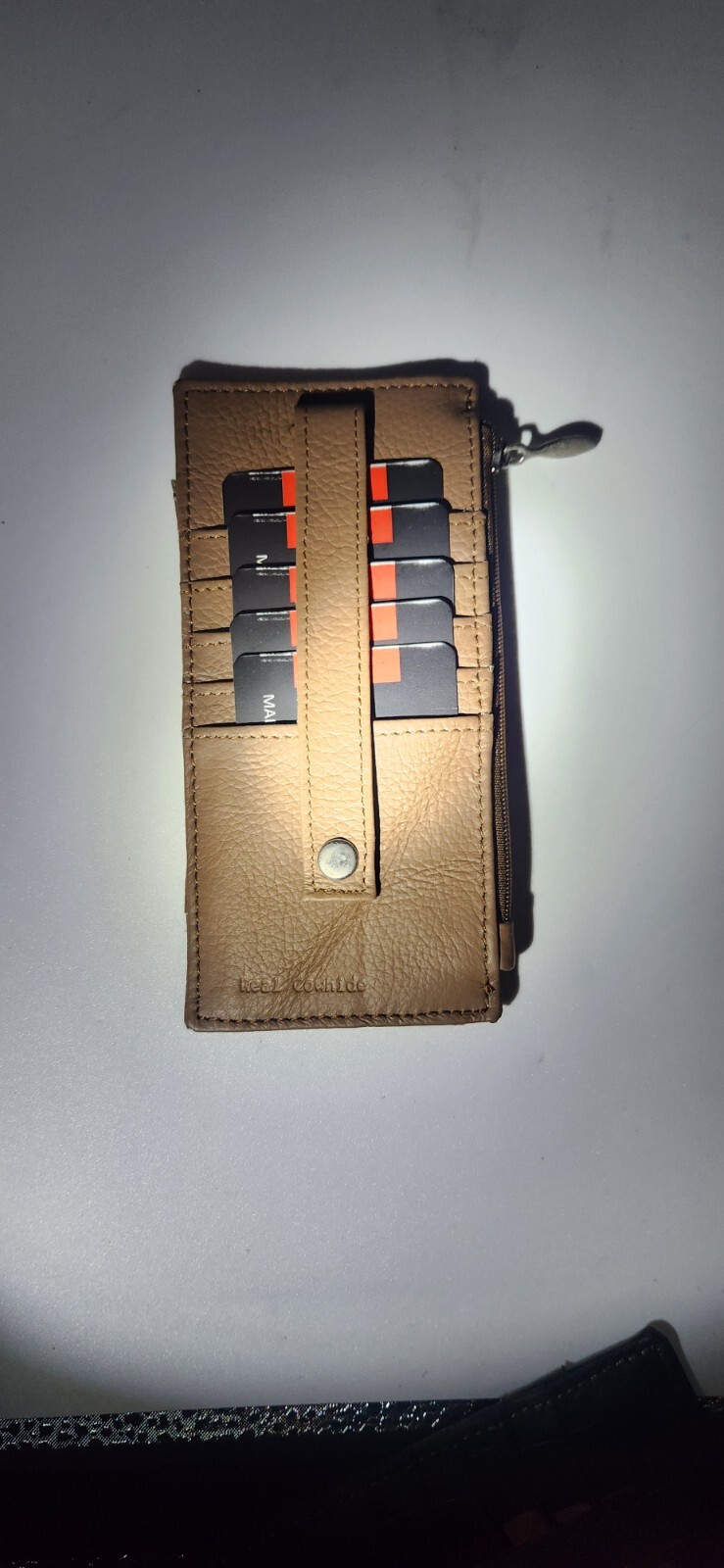 Women's Genuine Leather ID Credit Card Holder Wallet Slim Purse Colors Zip case - Image 18