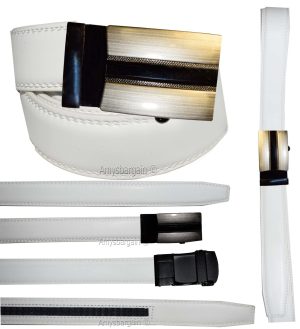 leather belt dress casual belt new lock qick buckle automatic up to 43" - Image 8