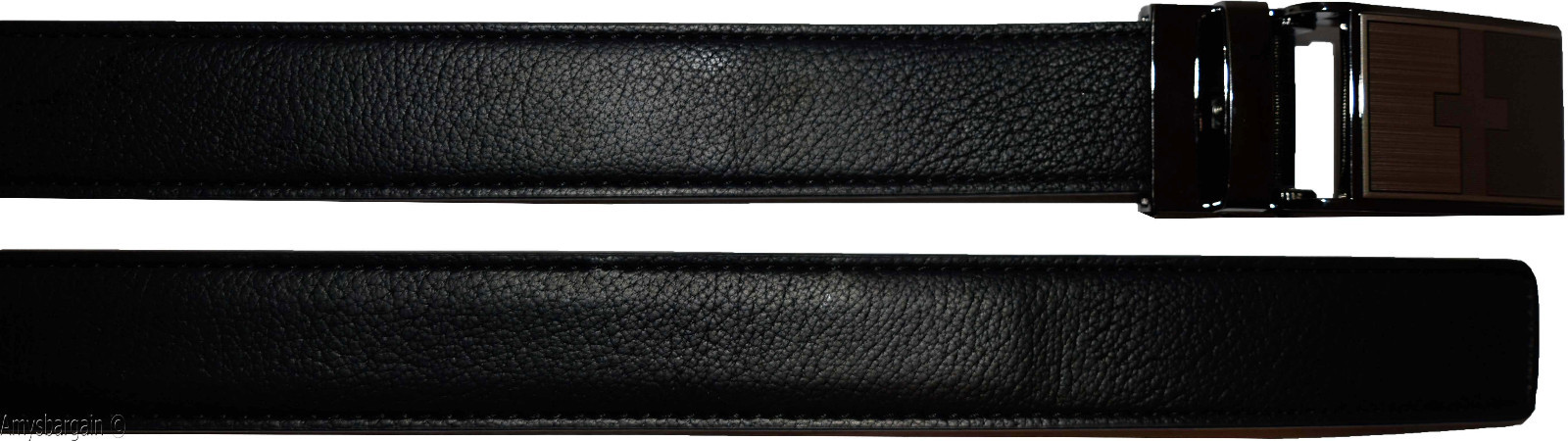 leather belt genuine leather dress casual track line ratchet women's black belt - Image 12