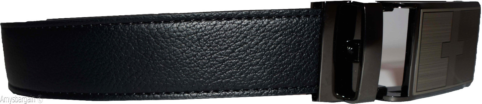 leather belt genuine leather dress casual track line ratchet women's black belt - Image 4