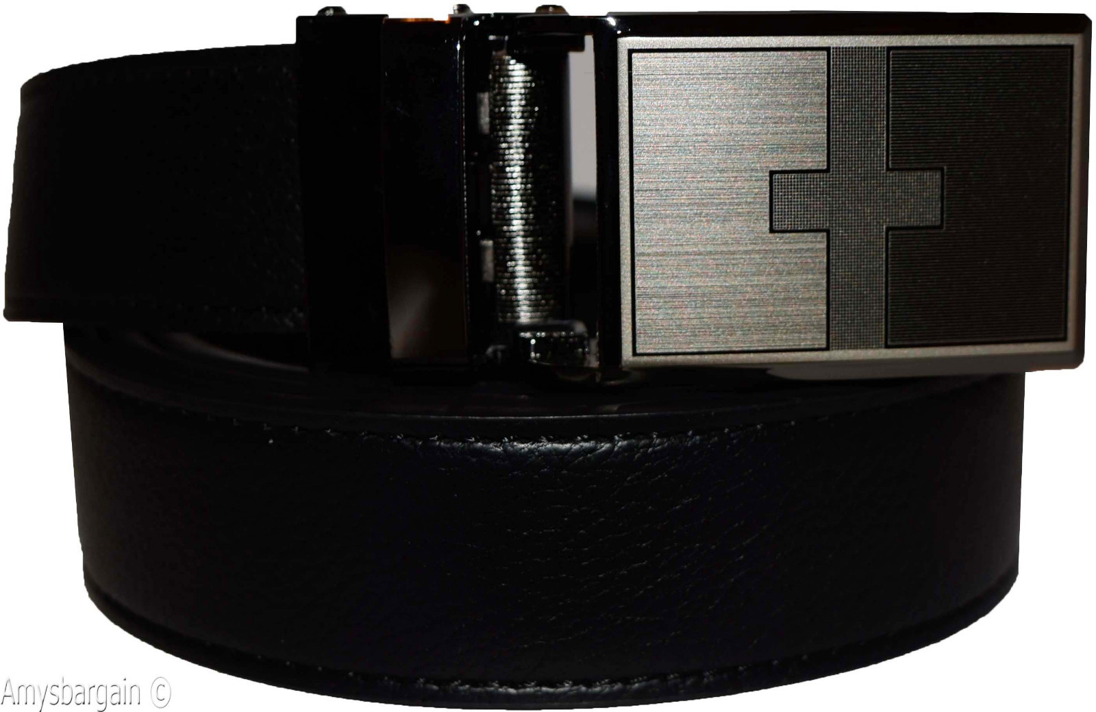 leather belt genuine leather dress casual track line ratchet women's black belt - Image 5
