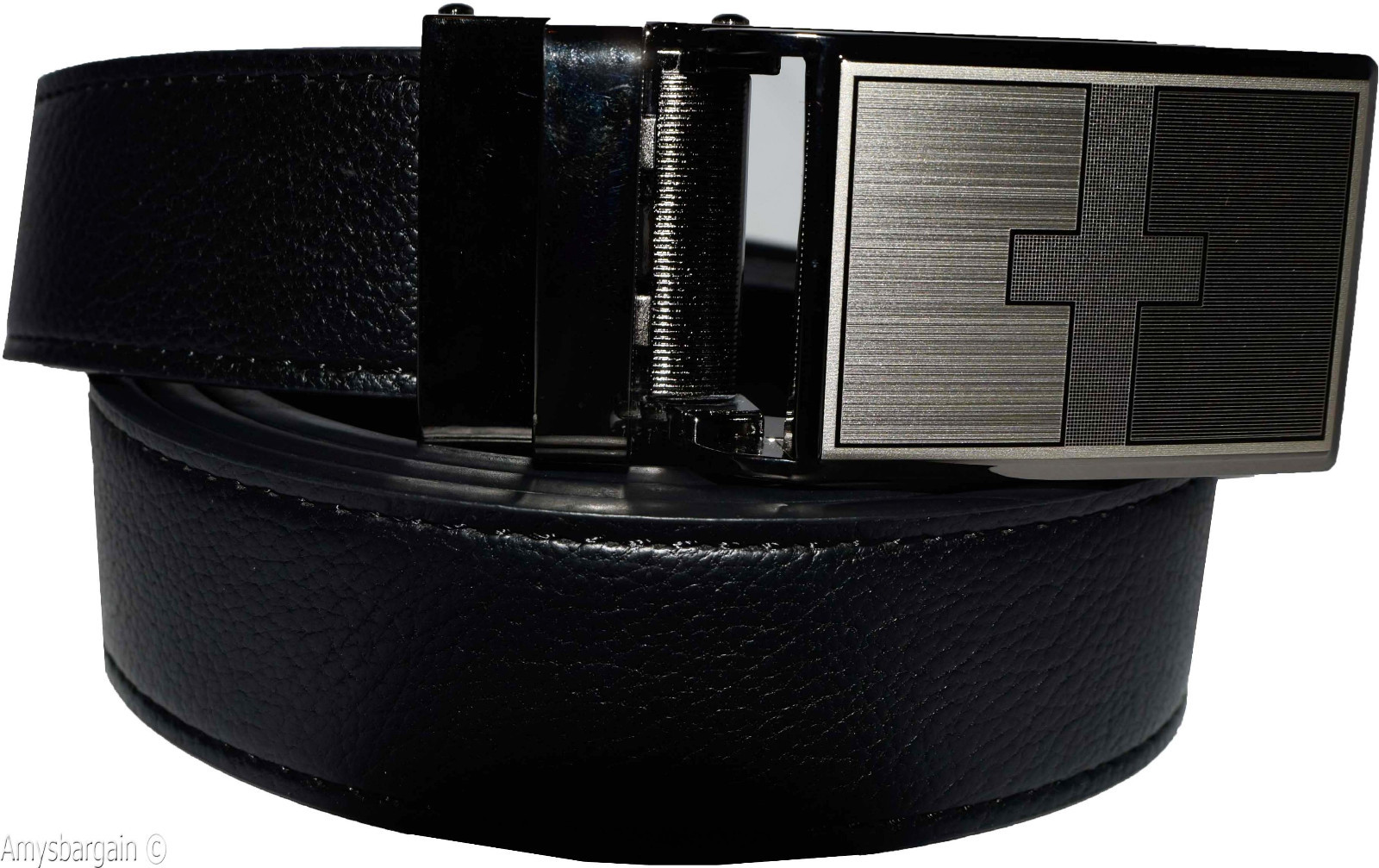 leather belt genuine leather dress casual track line ratchet women's black belt - Image 6