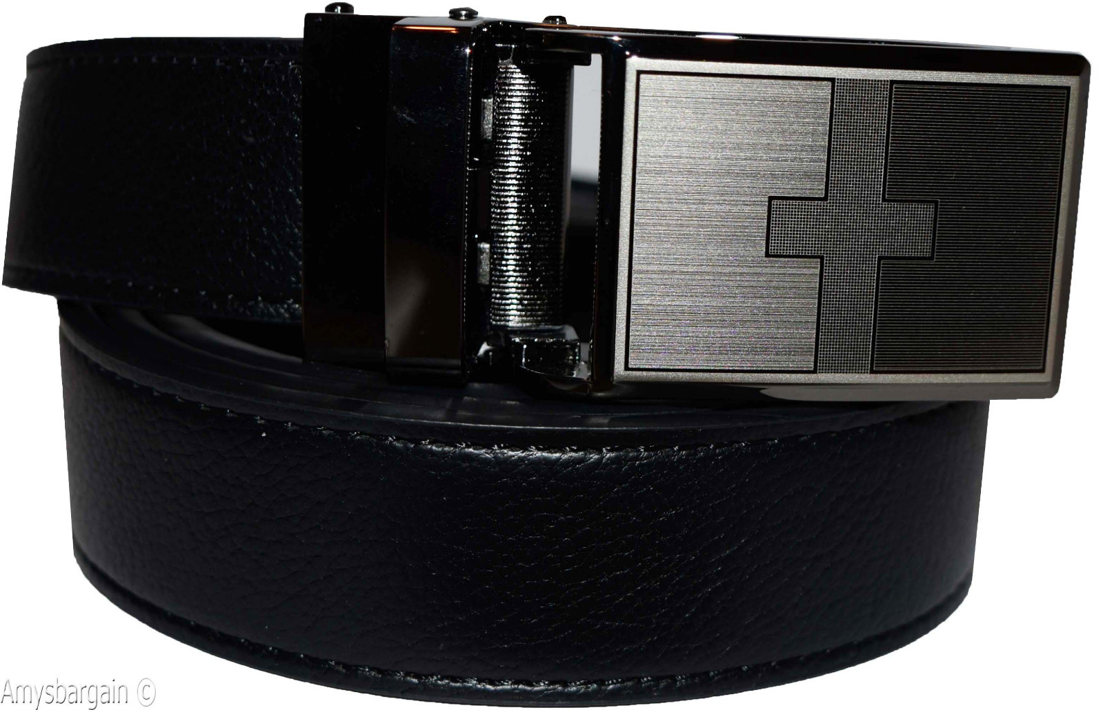 leather belt genuine leather dress casual track line ratchet women's black belt - Image 7