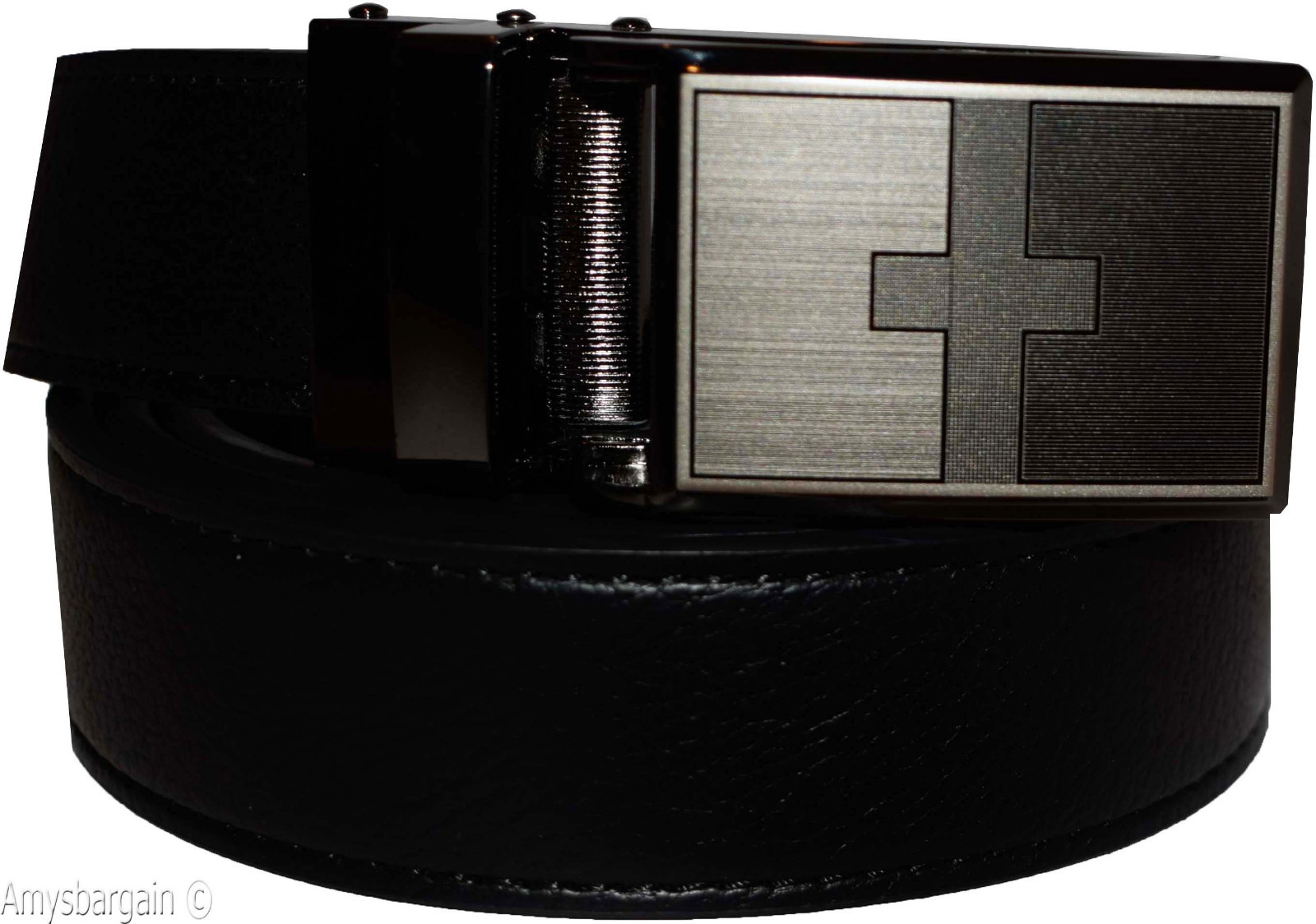leather belt genuine leather dress casual track line ratchet women's black belt - Image 8