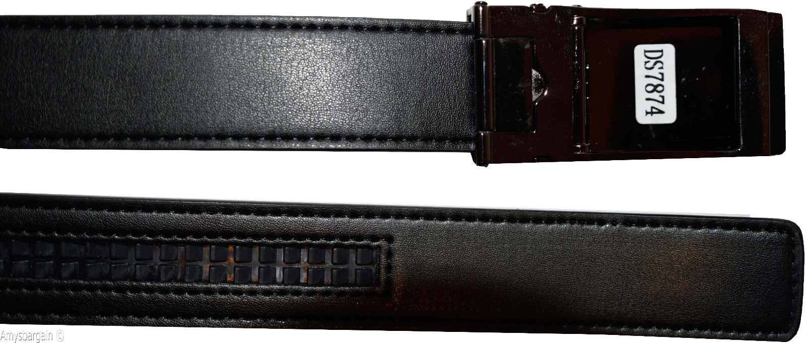 leather belt genuine leather dress casual track line ratchet women's black belt - Image 9