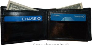 leather men's wallet. woven printed man's bi-fold wallet 9 card id new - Image 6