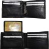 lot of 2 men's bi-fold leather wallet 11 credit cards 2 id black billfold wallet