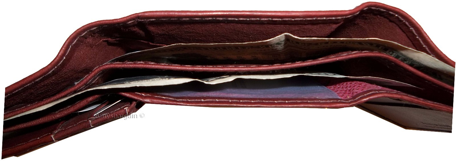 lot of 2 men's wallet leather tri-fold wallet 12 credit card 2 bill spaces - Image 7