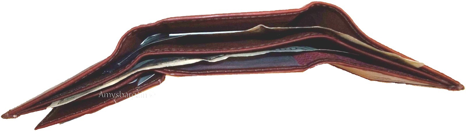 lot of 2 men's wallet leather tri-fold wallet 12 credit card 2 bill spaces - Image 8