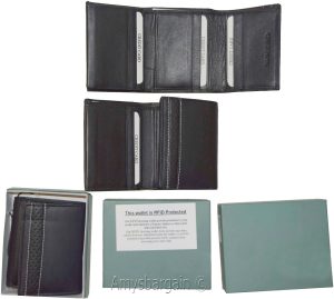 lot of 2 rfid men's wallet genuine leather trifold wallet 11 credit card in box - Image 10