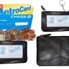 lot of 3 leather change purse mini pocket wallet business card case key ring #33