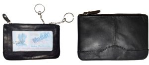 lot of 3 leather change purse mini pocket wallet business card case key ring #33 - Image 12