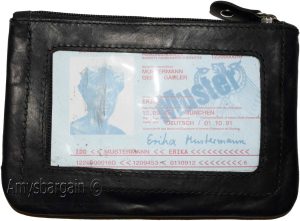 lot of 3 leather change purse mini pocket wallet business card case key ring #33 - Image 8