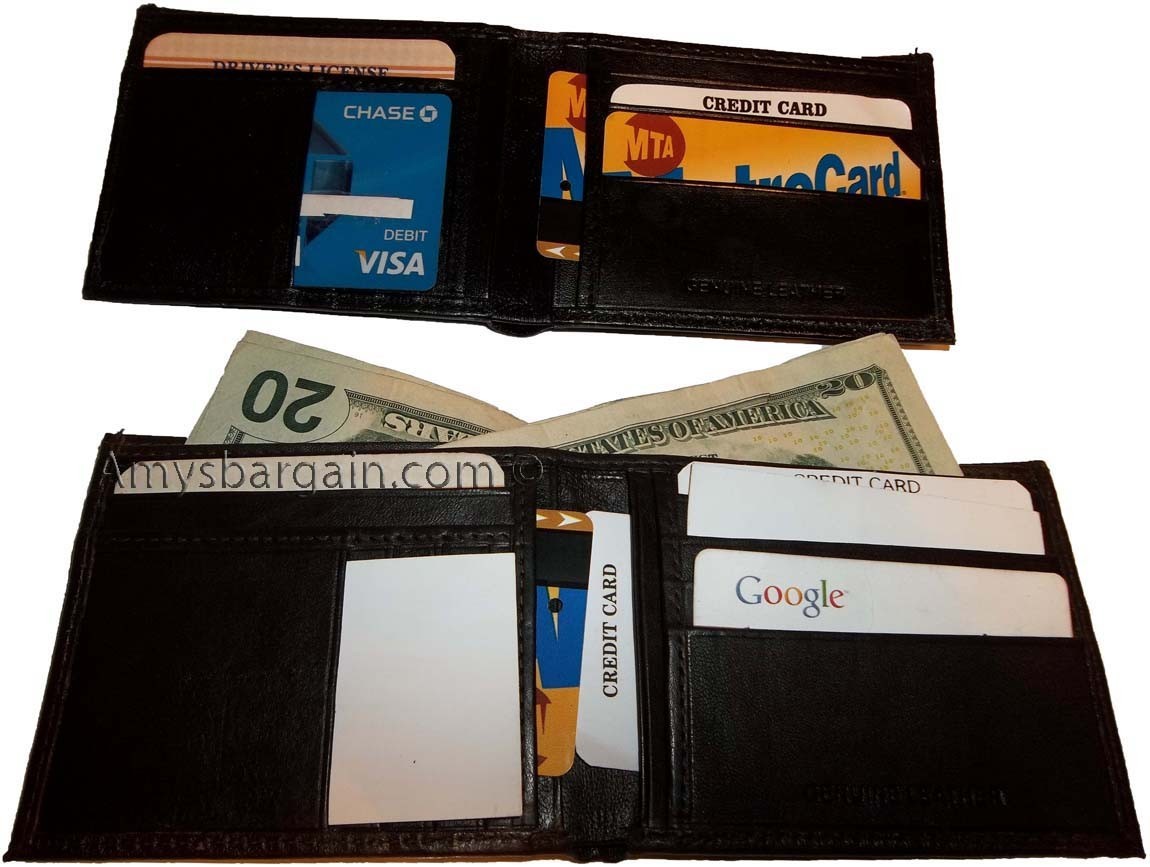lot of 4 Men’s Wallet genuine leather New Style 2 Bill slots 14 Card spaces New - Image 11