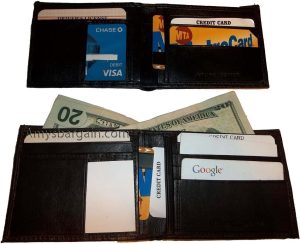 lot of 4 Men’s Wallet genuine leather New Style 2 Bill slots 14 Card spaces New - Image 12