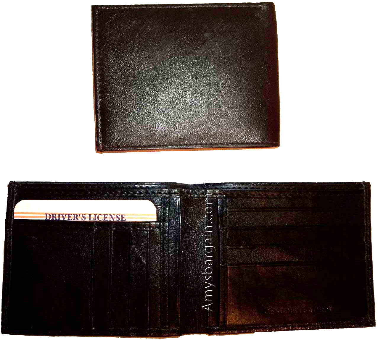 lot of 4 Men’s Wallet genuine leather New Style 2 Bill slots 14 Card spaces New - Image 3