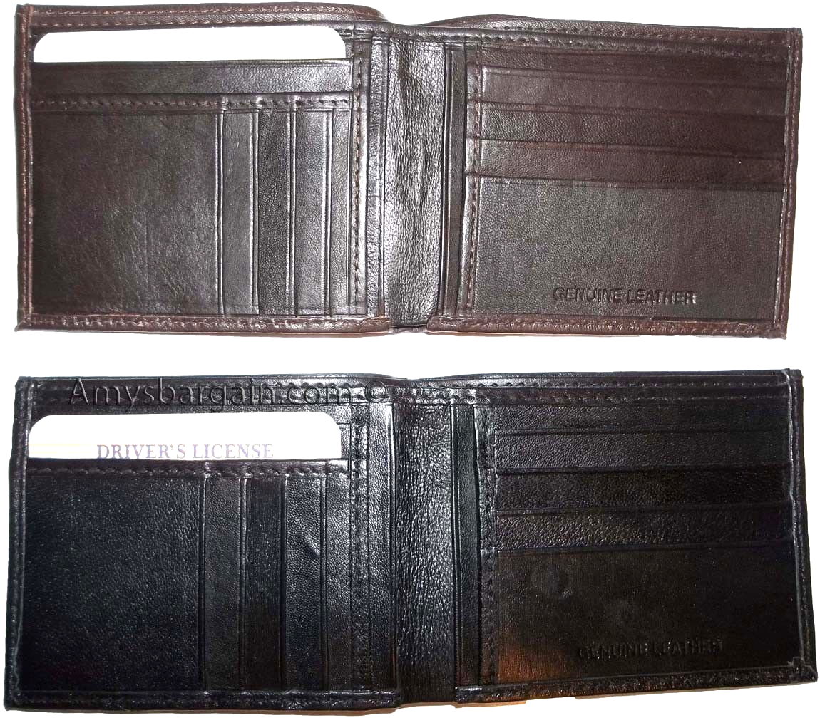 lot of 4 Men’s Wallet genuine leather New Style 2 Bill slots 14 Card spaces New - Image 5