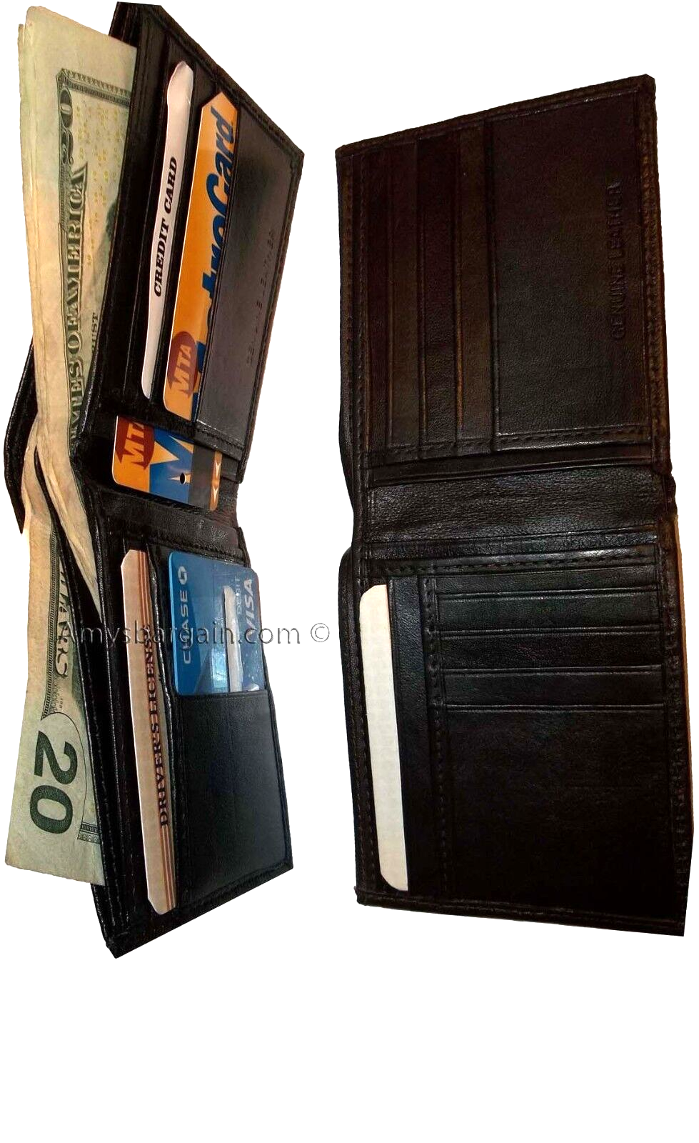 lot of 4 Men’s Wallet genuine leather New Style 2 Bill slots 14 Card spaces New - Image 6