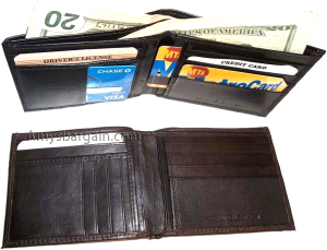 lot of 4 Men’s Wallet genuine leather New Style 2 Bill slots 14 Card spaces New - Image 7