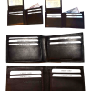 lot of 4 men's bifold calfskin leather wallet 2 bill slots 7 card 1 id window
