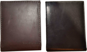 lot of 4 men's bifold calfskin leather wallet 2 bill slots 7 card 1 id window - Image 3