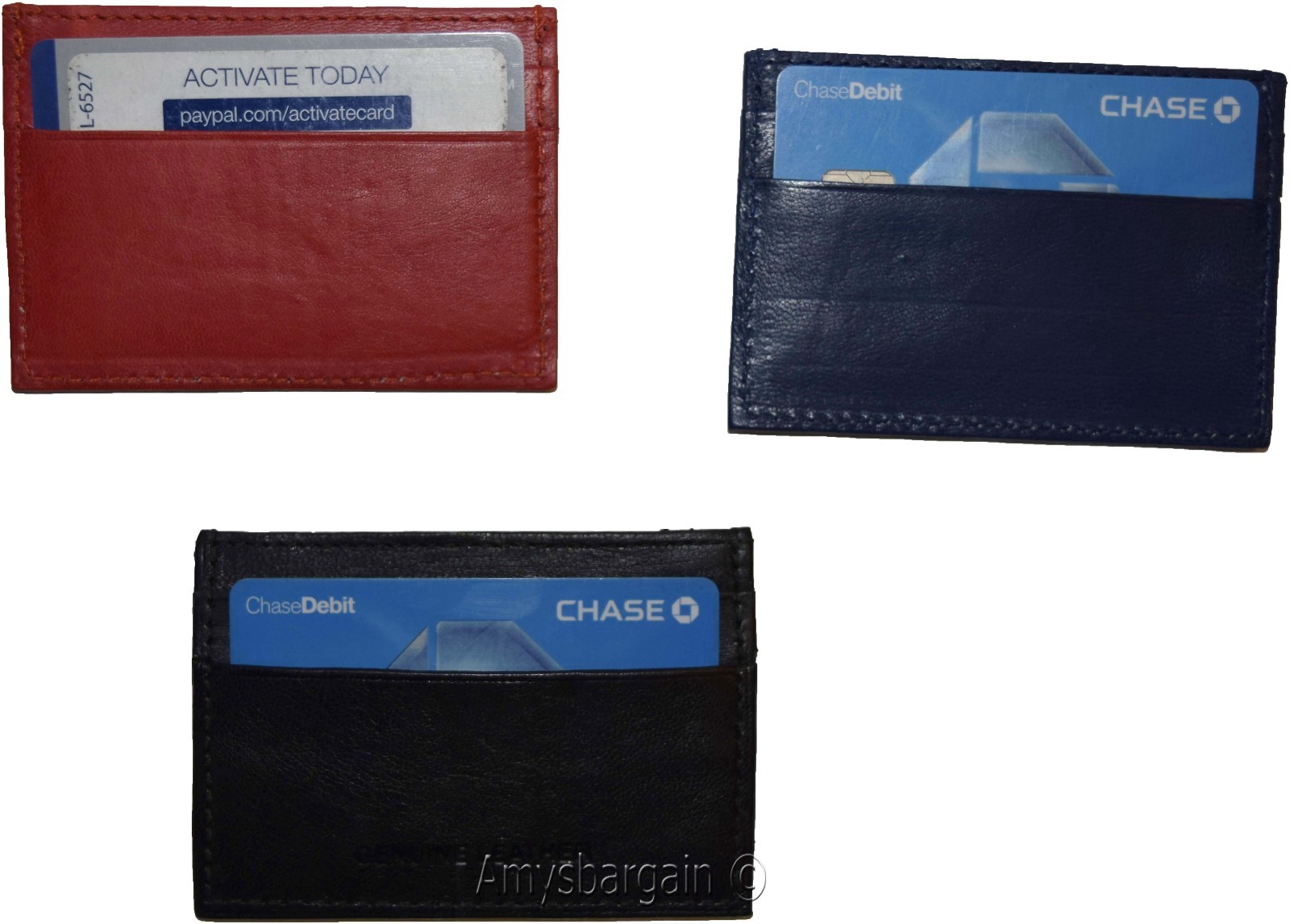 lot of 6. slim credit card case, 5 credit card leather case, thin flat card case - Image 11