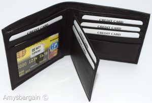men's RFID brown wallet bifold genuine leather protect IDs credit cards in box. - Image 12