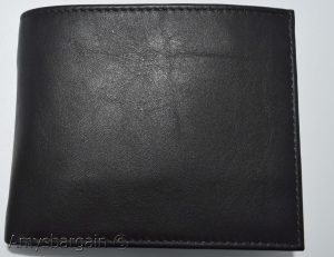 men's RFID brown wallet bifold genuine leather protect IDs credit cards in box. - Image 4
