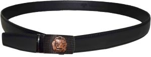 men's belt leather belt automatic lock click comfort badge shield buckle up- 50" - Image 12