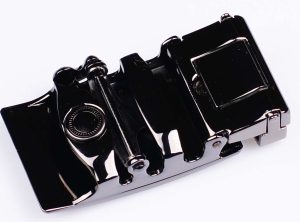 men's belt leather belt automatic lock click comfort badge shield buckle up- 50" - Image 3