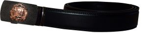 men's belt leather belt automatic lock click comfort badge shield buckle up- 50" - Image 7