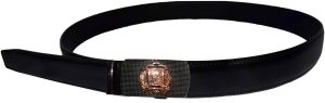 men's belt leather belt automatic lock click comfort badge shield buckle up- 50" - Image 8