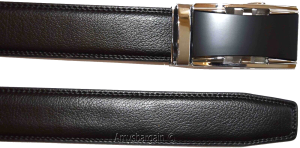 men's belt size 38 leather dress belt automatic lock belt track line belt buckle - Image 8