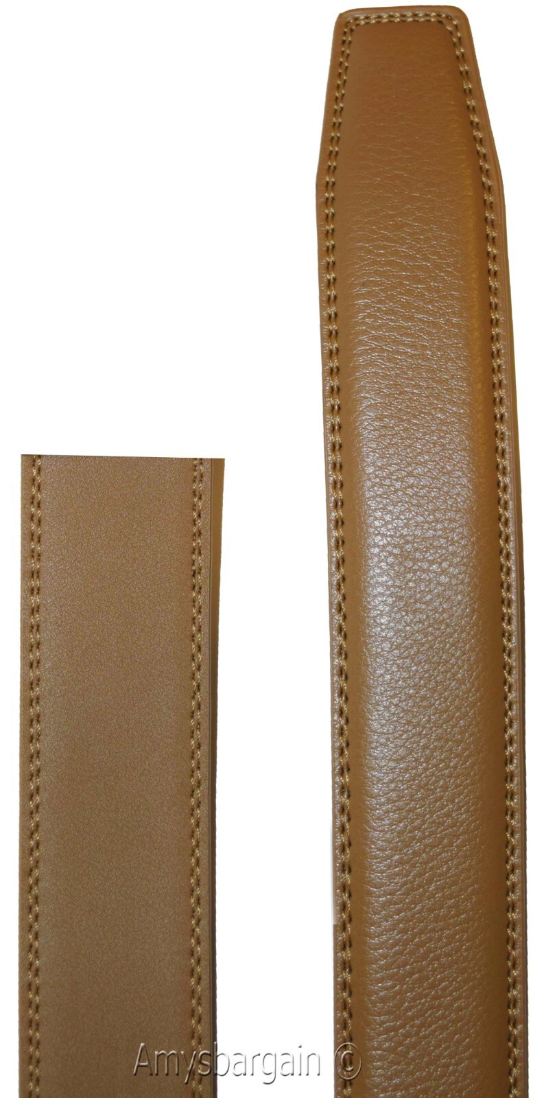 men’s camel leather belt strap size xl. 43" strap genuine leather new strap only - Image 11