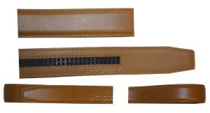 men’s camel leather belt strap size xl. 43" strap genuine leather new strap only - Image 13