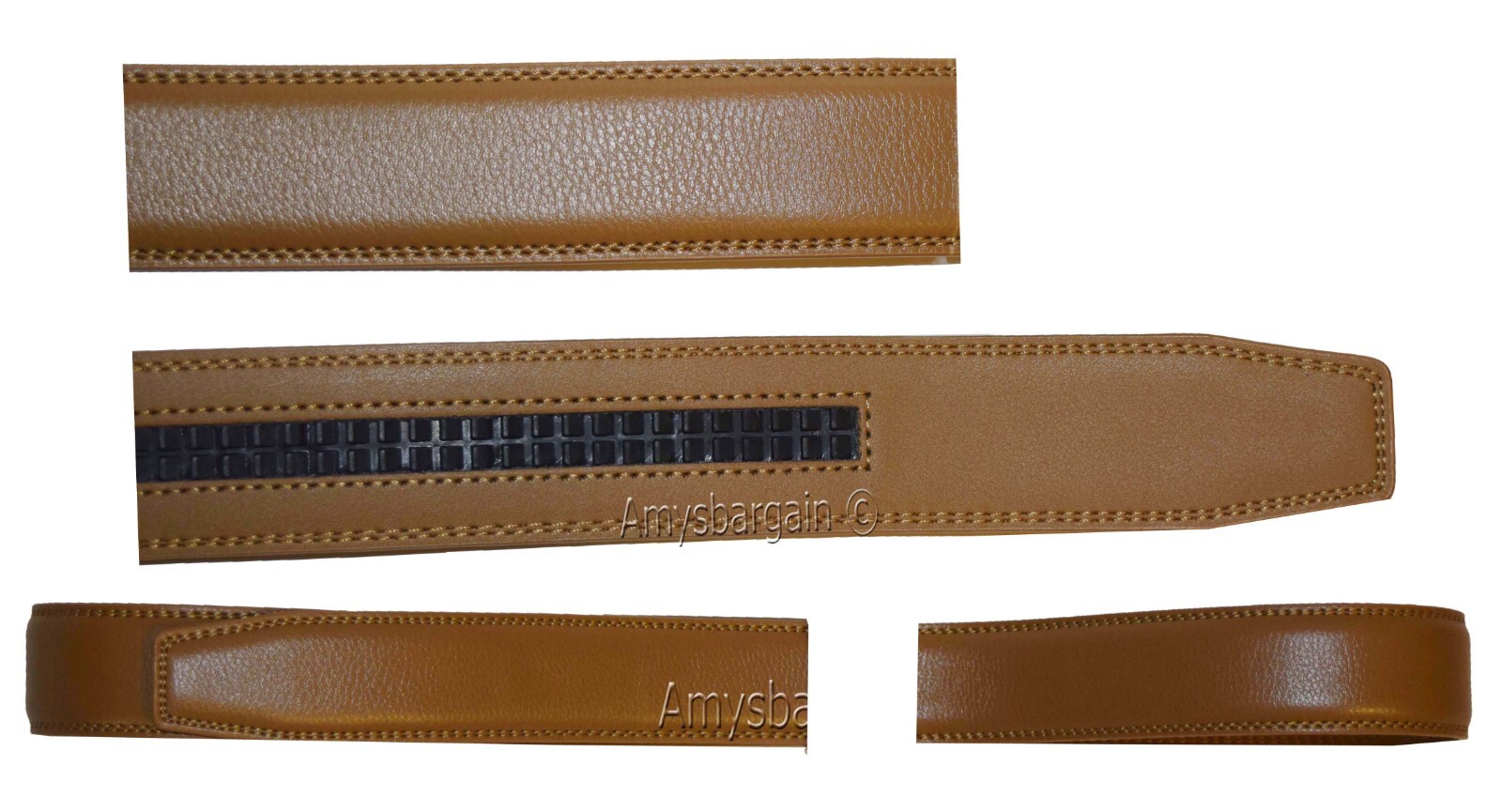 men’s camel leather belt strap size xl. 43" strap genuine leather new strap only - Image 13