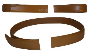 men’s camel leather belt strap size xl. 43" strap genuine leather new strap only - Image 14
