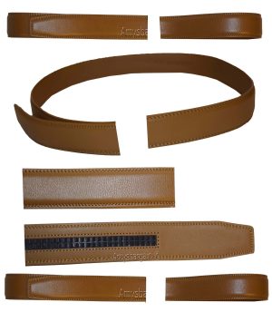 men’s camel leather belt strap size xl. 43" strap genuine leather new strap only