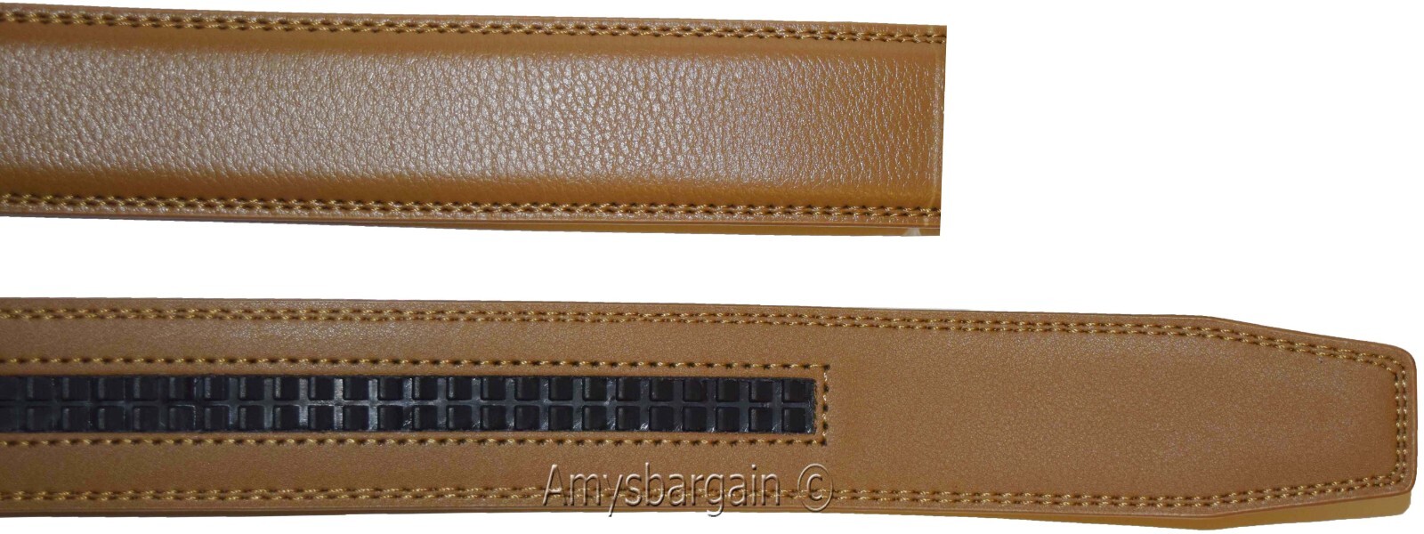 men’s camel leather belt strap size xl. 43" strap genuine leather new strap only - Image 9