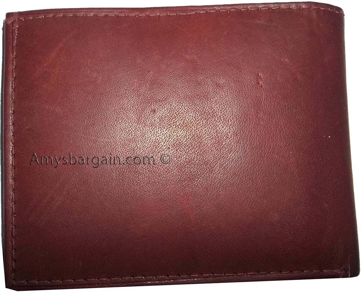 men's wallet Leather man's 6 credit card space zip change purse Sued interior bn - Image 11