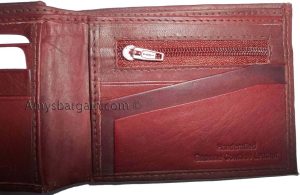 men's wallet Leather man's 6 credit card space zip change purse Sued interior bn - Image 4