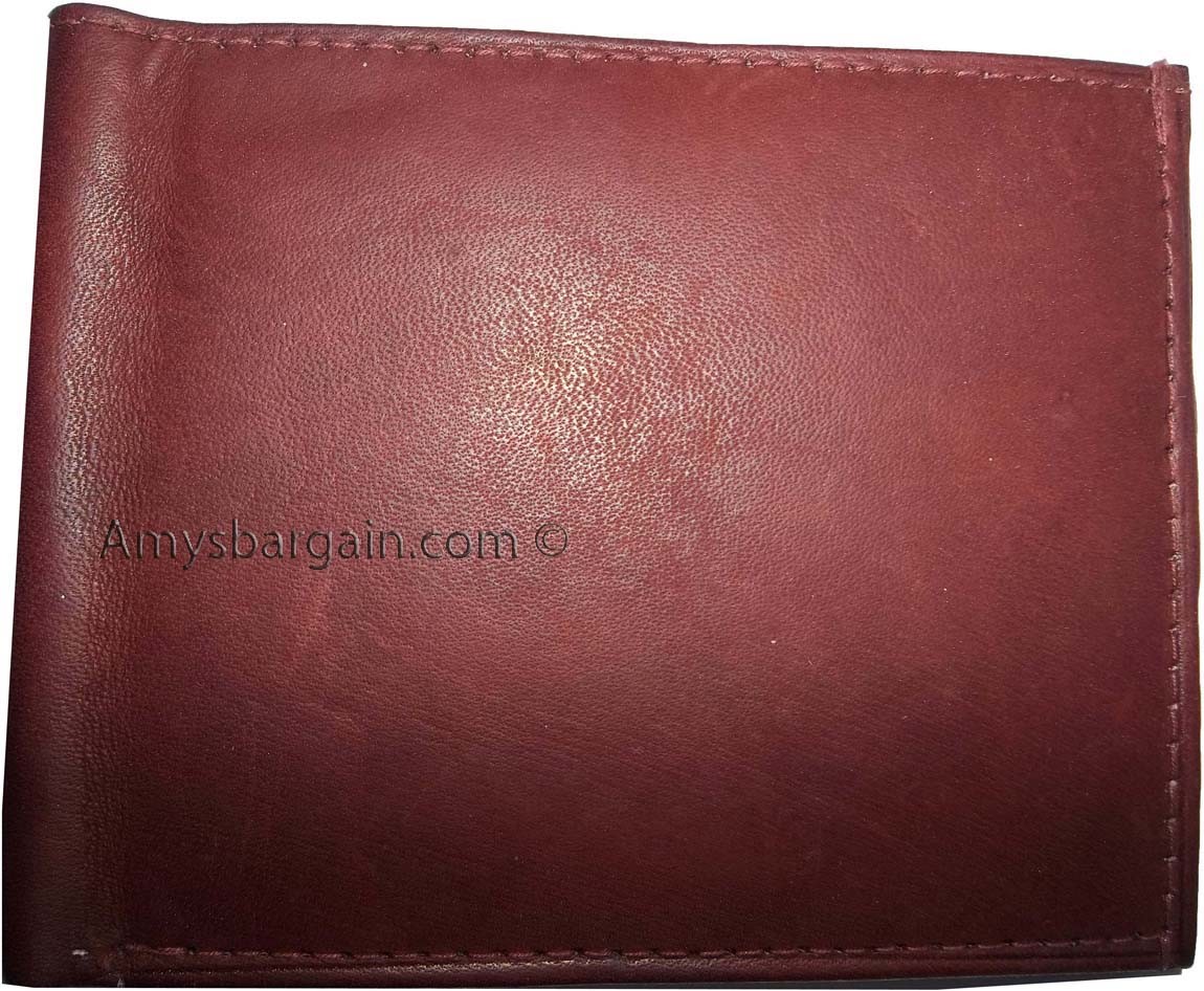 men's wallet Leather man's 6 credit card space zip change purse Sued interior bn - Image 9