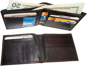 men's wallet bifold leather wallet 14 card 1 id 2 bill slots unbranded bn wallet