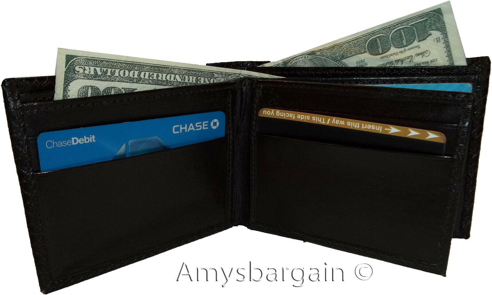 men's wallet woven printed leather new man's bi-fold wallet 2 bill slots 9 card - Image 13