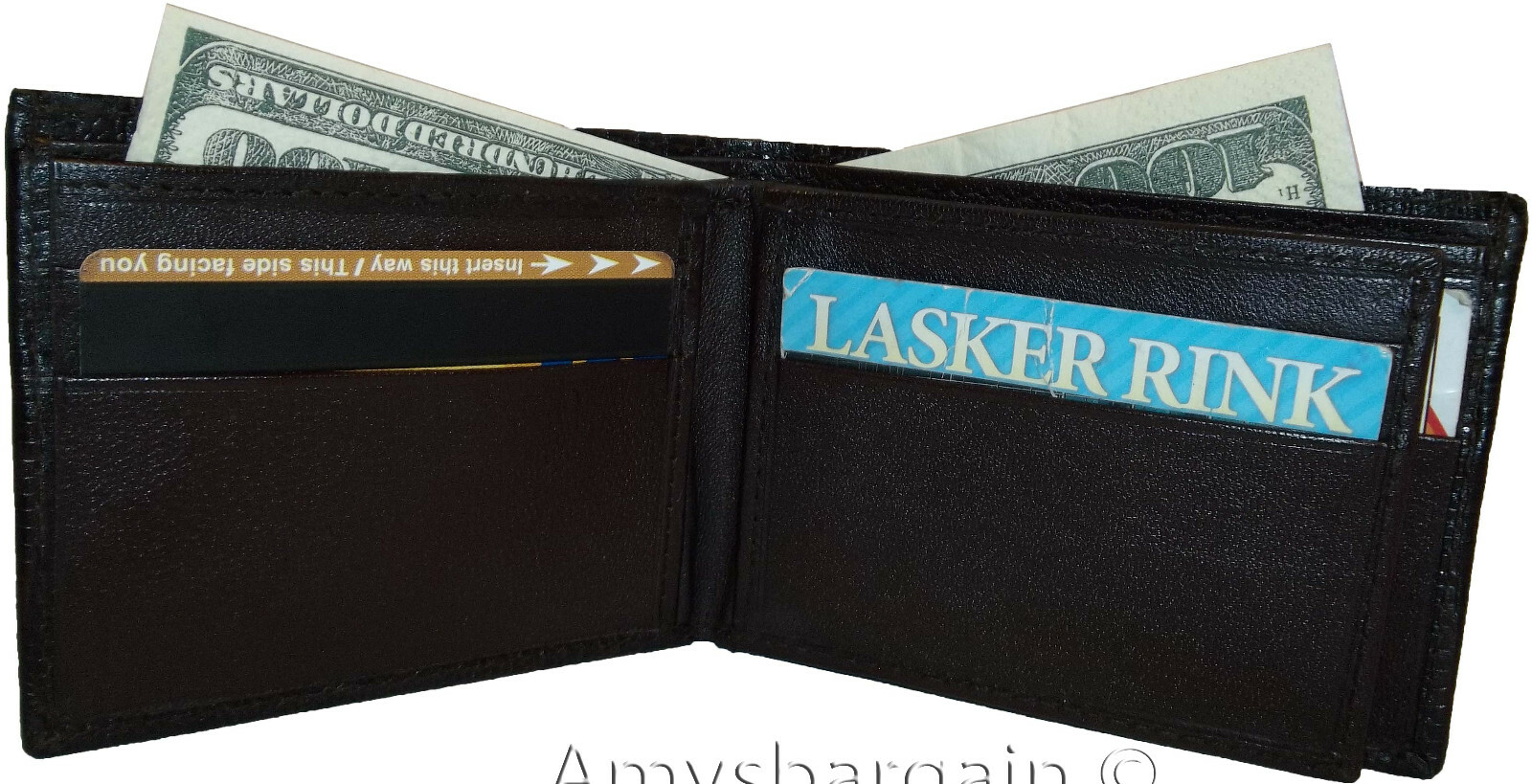 men's wallet woven printed leather new man's bi-fold wallet 2 bill slots 9 card - Image 9