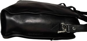 new leather black briefcase w/ 2 handles business case attaché case carryon bag - Image 6