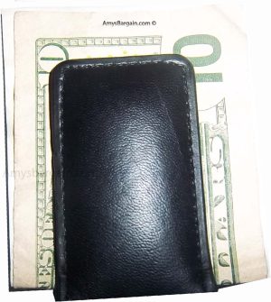 new leather money clip Credit card/ID holder wallet with a magnetic money clip - Image 3